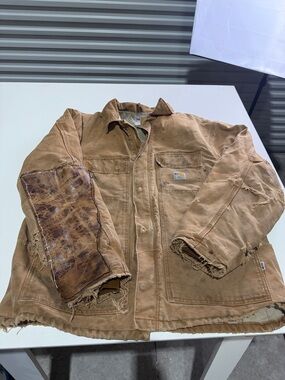 Carhartt x MadMax style Tan/Brown Duck Canvas Work Jacket with Elbow Patch XL